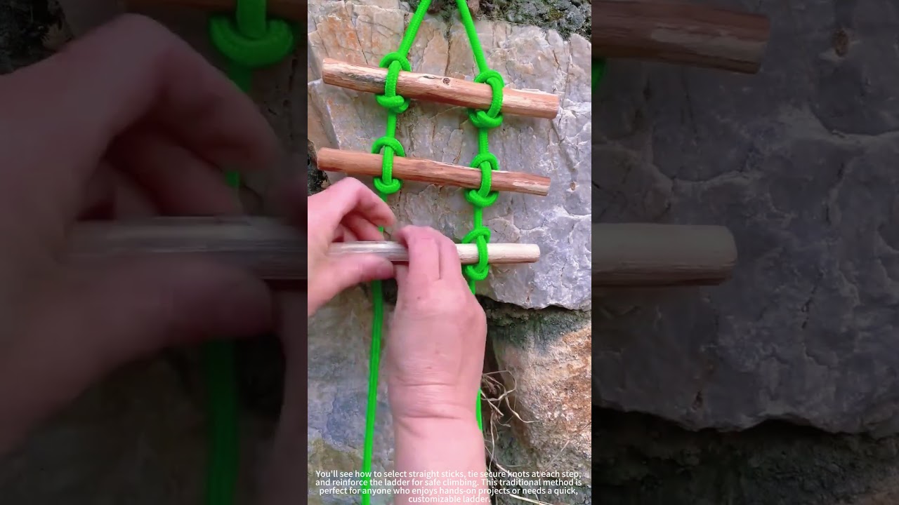Build a Ladder with Rope & Sticks!
