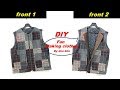 DIY 옷만들기-남성방모체크패치웍집업조끼 -how to make man's vest