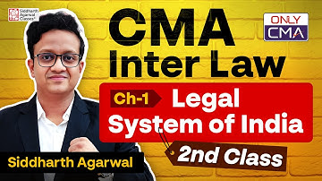 CMA Inter Law 2nd Class | Demo Class | Chapter 1 | Introduction to Law | Siddharth Agarwal