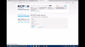 RCPCH Kaizen eportfolio training 3- Forgot Password