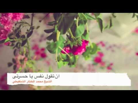 آن تقول نفس يا حسرتى محاضرة للشيخ محمد المختار الشنقيطي