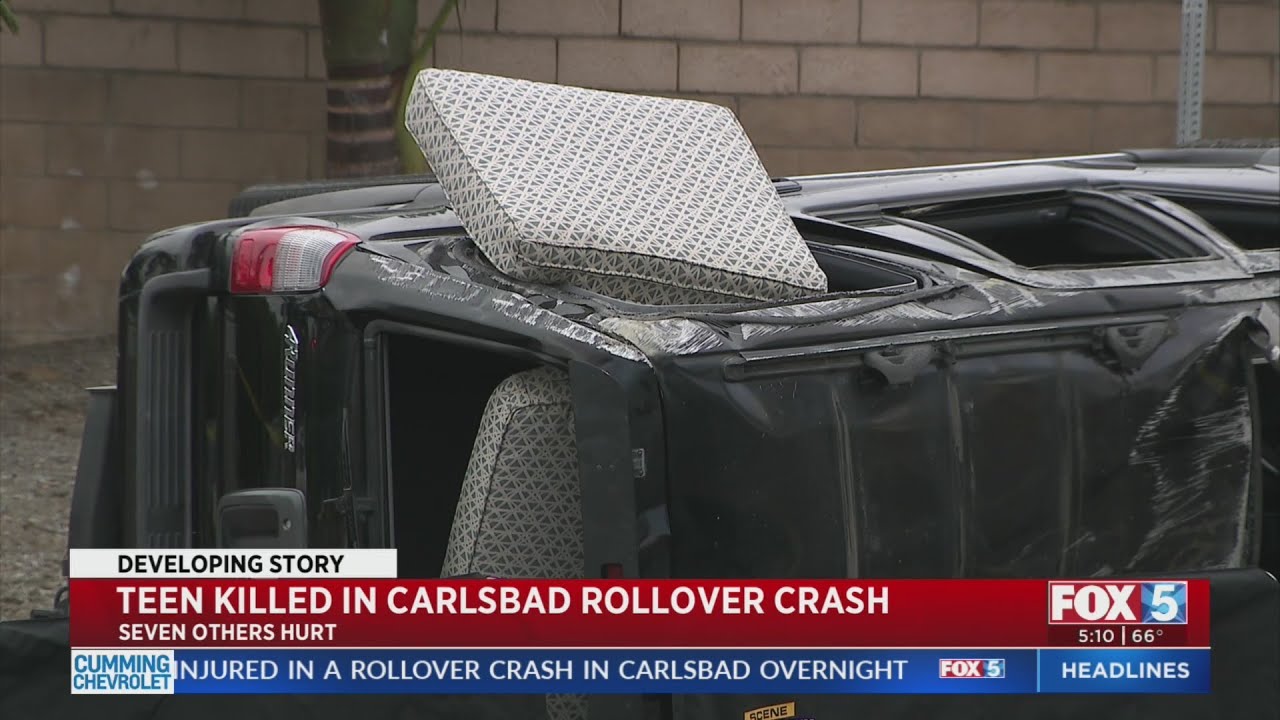 Teen Killed In Rollover Crash In Carlsbad - YouTube