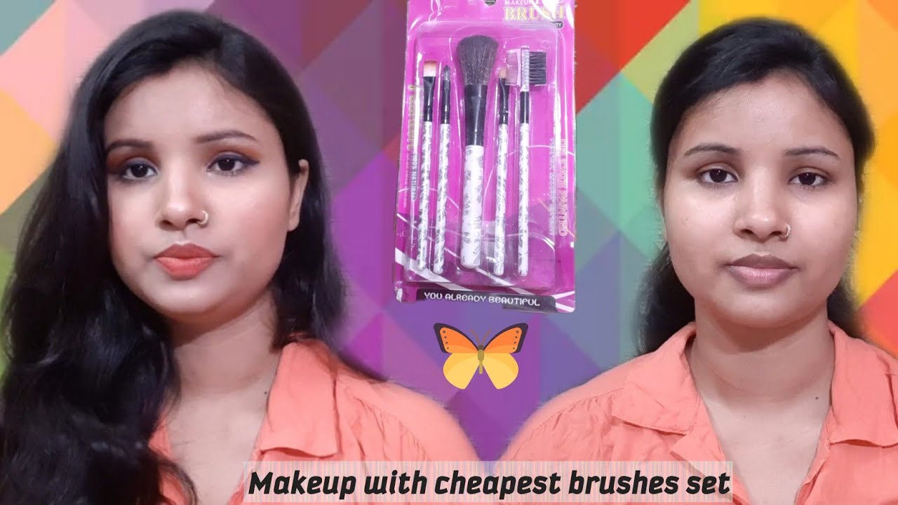 Makeup with cheapest makeup brushes set // affordable makeup brush set // good quality