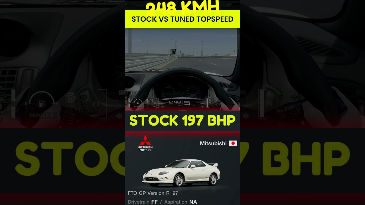 GT7 Stock vs Tuned MITSUBISHI FTO GP R '97 Topspeed 