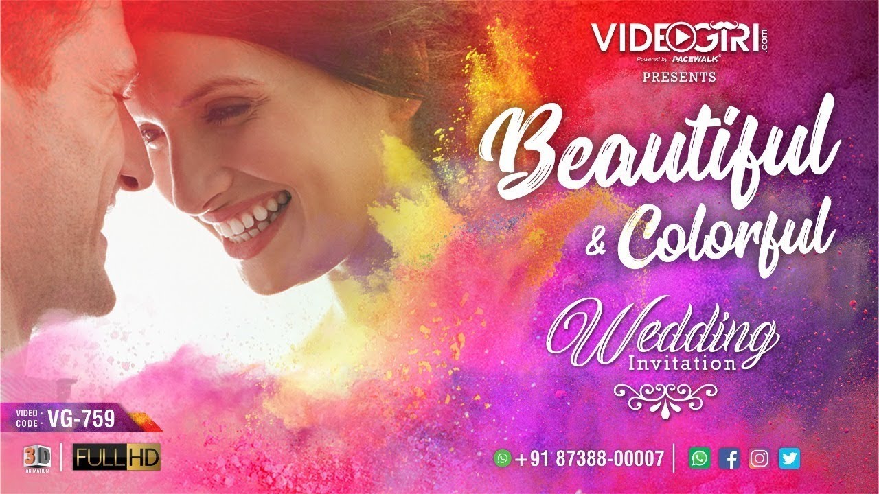 Beautiful And Colorful Wedding Invitation Video | VG-759