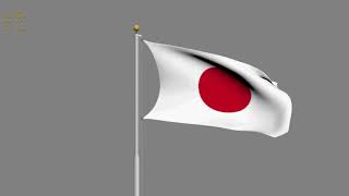 Animated japan Flag 3D model