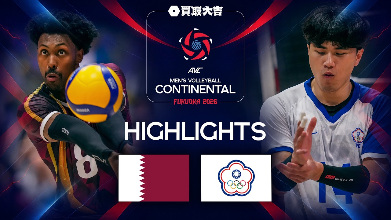 Qatar 🇶🇦 vs. Chinese Taipei - Highlights | AVC Men's Continental Championships 2026 | Pool Phase