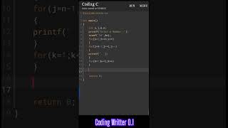 Day 20 V02 ll Coding Writter 0.1 ll C programming pattern Tutorial ll #c #coding #coding #python