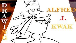 How to Draw Alfred Jonathan Kwak, Cartoon Duck Easy | #MrUsegoodART