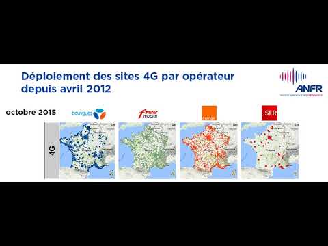 Evolution des deploiements de sites 4g par operateur depuis avril 2012