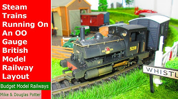 Steam Trains Running On An OO Gauge British Model Railway / Railroad Layout - Pug, Jinty & More