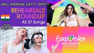 "INDIAN REACTION ON "Eurovision Rehearsals Roundup - Preview All 37 Songs! | #Eurovision2024 (#1032)