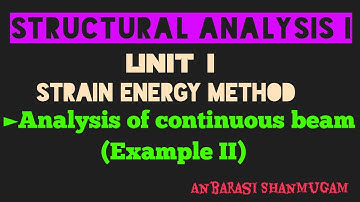 Strain energy method | Analysis of Continuous Beam | Example II | Structural Analysis I |