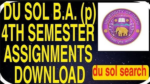 DU SOL Assignment download 4th semester BA(P) #sol #dusol #assignments #du #baprogramme