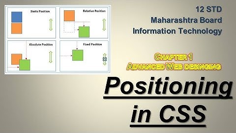 Commerce 12th STD | Positioning in CSS | Information Tech. | Chap.1 Adv. Web Designing | Maharashtra