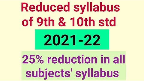 10th std reduced syllabus 2021-2022