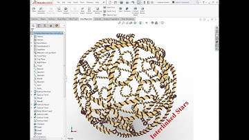 Solidworks Tutorials:How to make a Complex Interlinked Stars Geometry 4 render by Keyshot