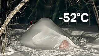 3 Days Solo WINTER CAMPING in the Mountains | IGLOO Shelter \u0026 Wood Stove in Deep Snow