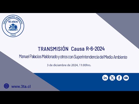 Transmisión audiencia causa R-6-2024 Manuel Palacios Maldonado y otros con SMA