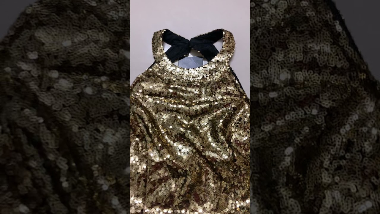 Indya haulter golden squence blouse/crop top 