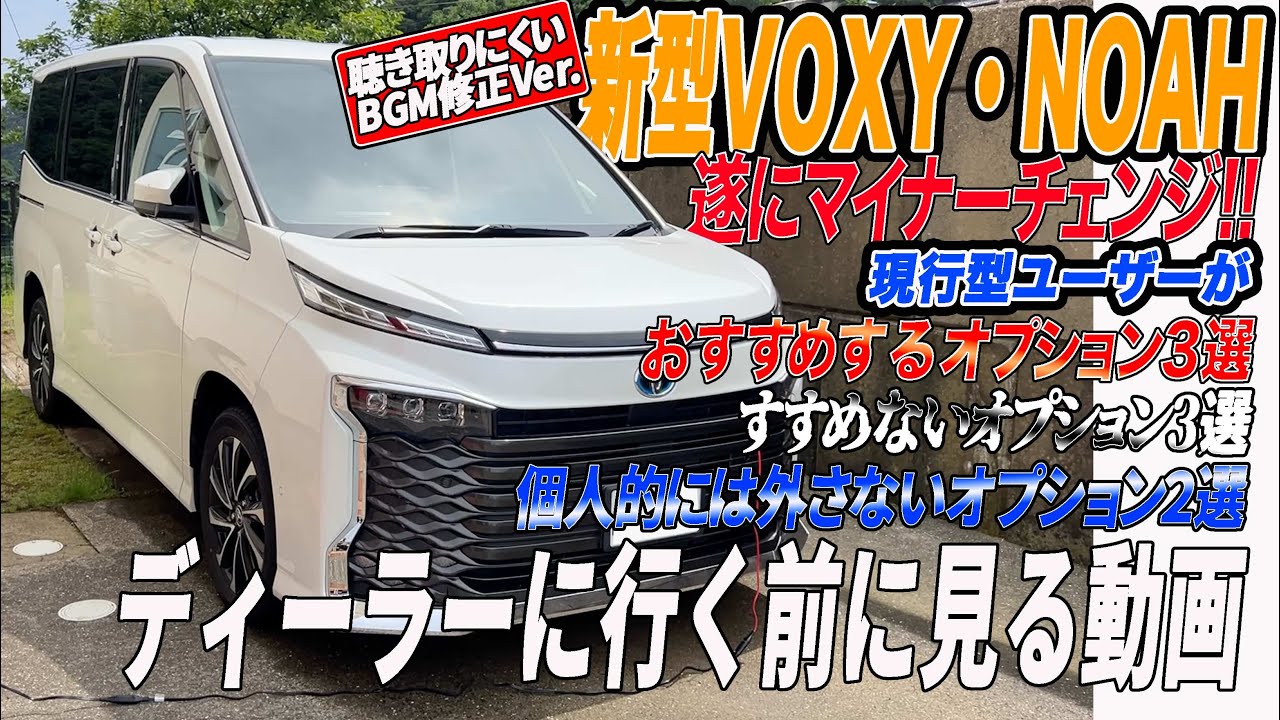 【ヴォクシー・ノア】マイナーチェンジ後プレ商談開始！現行型ユーザーが勧める勧めないオプション３選！ディーラーに行く前に見る動画【一部音声を修正しました】#ノア ,#ヴォクシー ,#マイナチェンジ
