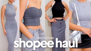 GRAY SHOPEE HAUL 🩶 (basic, must-haves & essentials)
