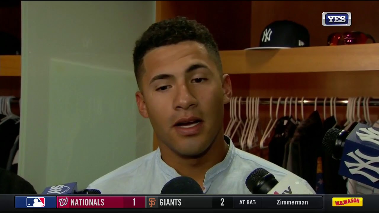 Gleyber Torres on his first MLB hit 
