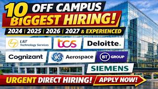 10 Urgent Direct Hiring 🔥 Off Campus 2026/2025/2024 Batch | Any  Graduate