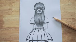 วาดรูปผู้หญิงในชุดกระโปรง ง่ายๆ / วาดรูป/แบบร่าง | How to draw a Girl/Drawing Easy