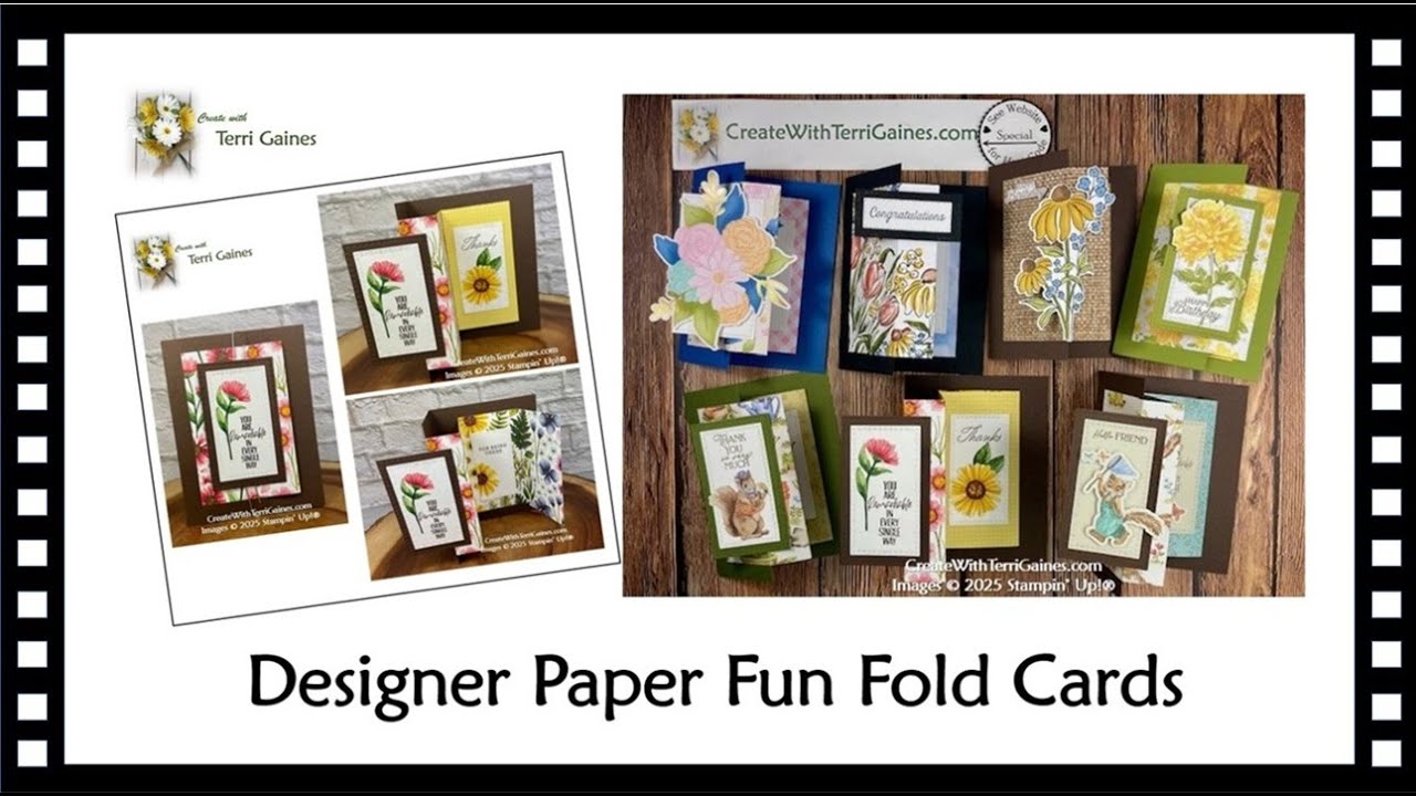 Designer Paper Fun Fold Card Video Tutorial