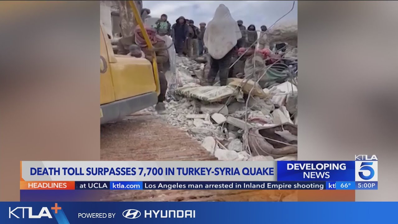 Death toll from earthquake in Turkey-Syria surpasses 7,700