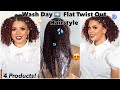 Quick Moisturizing Wash Day ➡️ Styling My Hair 🥰 Flat Twists &amp; Twist Out 🌀+ Hair Tips 💕