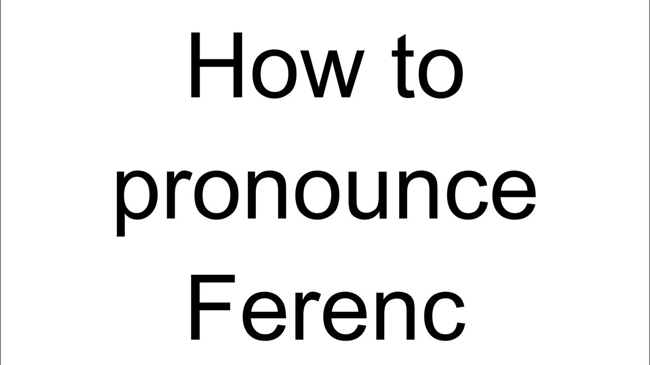 How to pronounce Ferencvaros in Hungarian