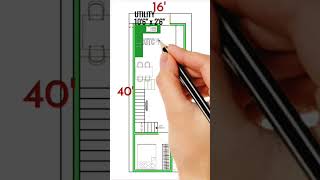 16 by 40 2d house ? plan 480 sqr.fit.house motivation architect ytshort viral
