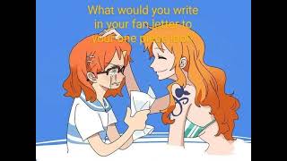 One piece fan letter girl x Nami Yuri kiss 