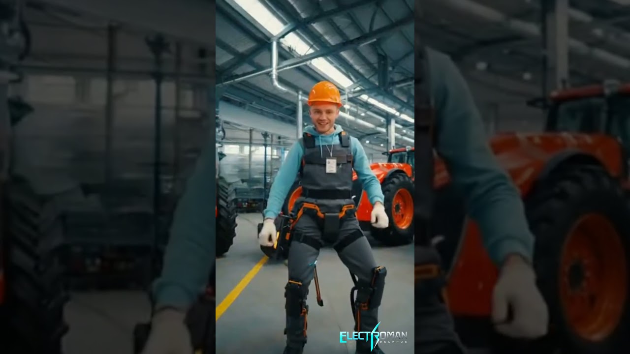 Экзоскелет рабочего на производстве 