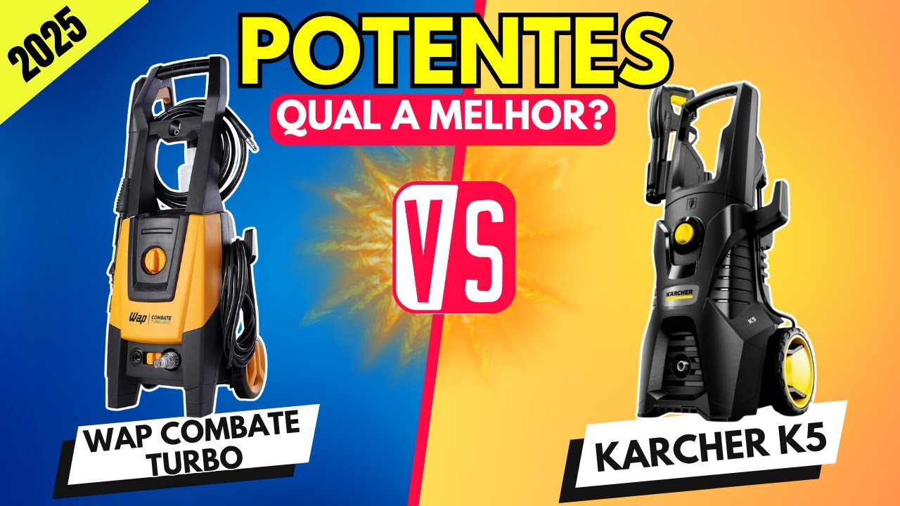 Qual a MELHOR LAVADORA DE ALTA PRESSÃO? Karcher K5 ou WAP Combate Turbo? Karcher K5 vs WAP Combate