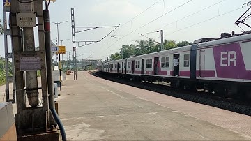 Chord Line Modern ICF Howrah-Barddhaman Emu Local Train Moving Out From The Rail Gate Very Furiously