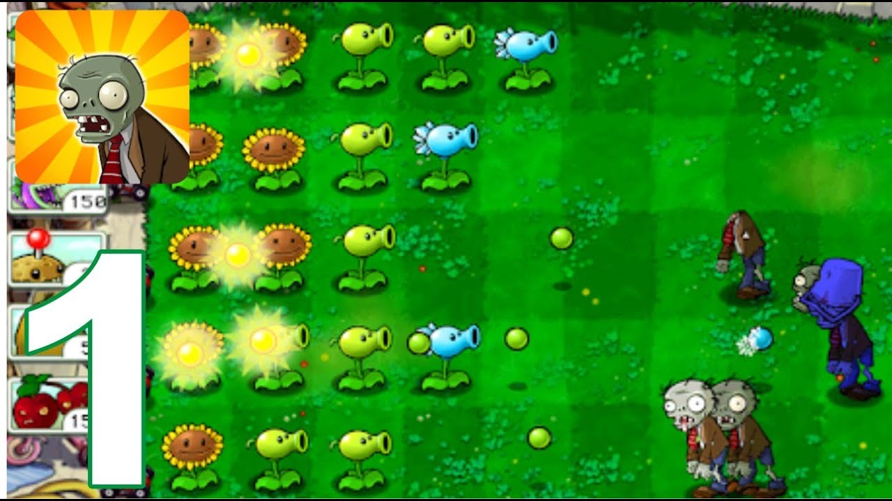 Plants vs Zombies - Gameplay Walkthrough Part 1 - Level 1-3 (iOS ...