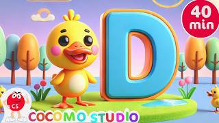 Letter D Phonics Songs and Alphabet Learning for Toddlers 🔤🎵 | 40 Min Educational Nursery Rhymes