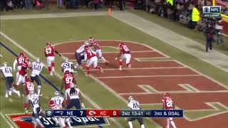 Tom Brady interception from the Chiefs 1 yard line