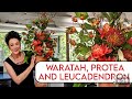 A floral design with Waratahs, Pincushion Proteas &amp; Leucadendron!