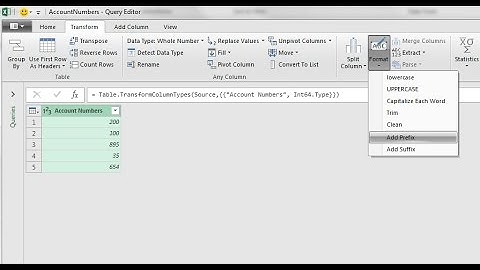 Astuce Excel 1411 : Power Query : ajouter un préfixe aux numéros de compte dans une colonne