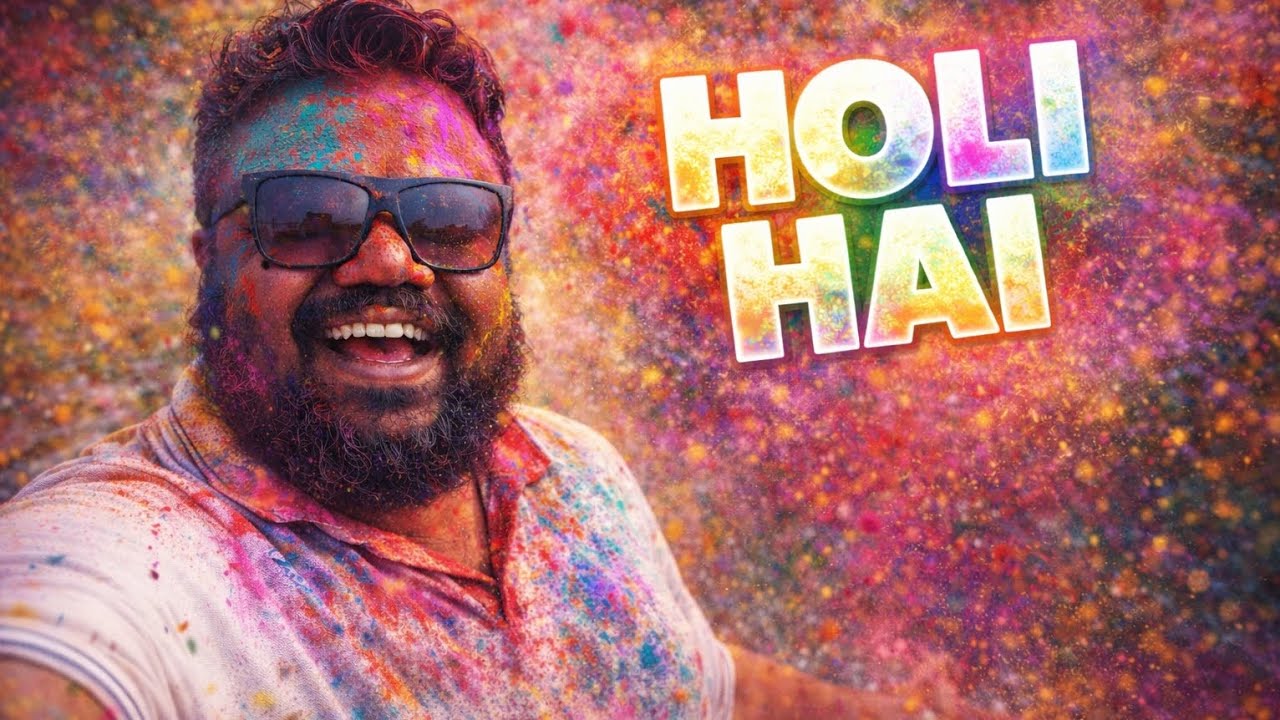 होली है! रंगों में पूरी तरह रंग गया 😍🎨