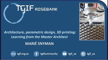Marié Snyman: "Architecture, parametric design, 3D printing: Learning from the Master Architect"
