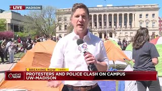 At least a dozen arrested Wednesday during UW-Madison protest