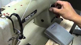 ブラザー上下送り　工業用ミシン 動作確認　わくわくミシン工房　革