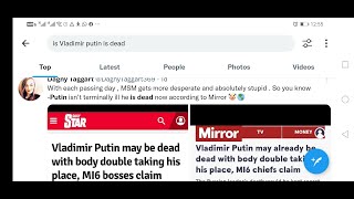 IS PUTIN DEAD OR ALIVE Trending tweets suggest Vladimir putin of Russia might be dead already.
