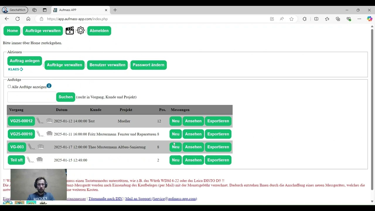 Aufmaß App - Insektenschutz