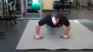Gliding Slide Disc Exercise: Iso lateral push-up